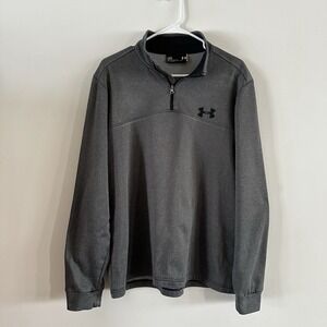 Under Armour Sweatshirt Mens Large Gray ColdGear Quarter Zip Fleece Pullover